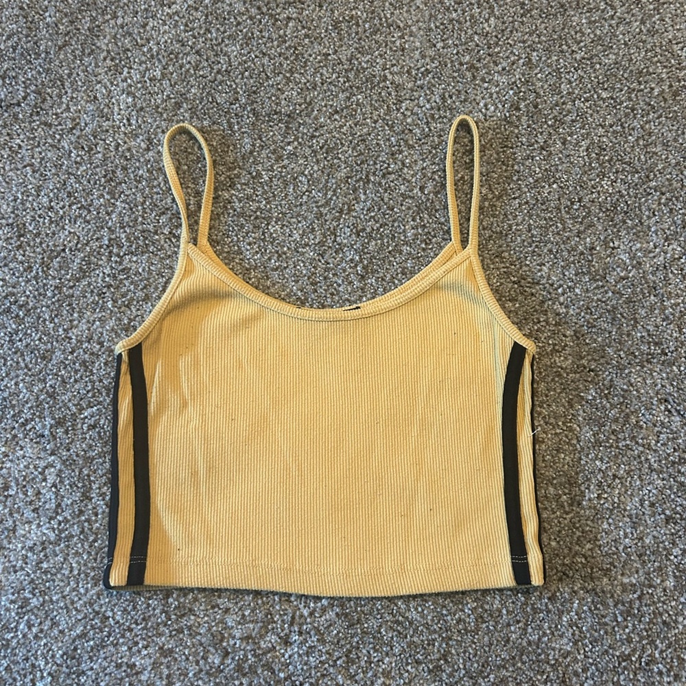 Brandy Melville Yellow cropped tank top